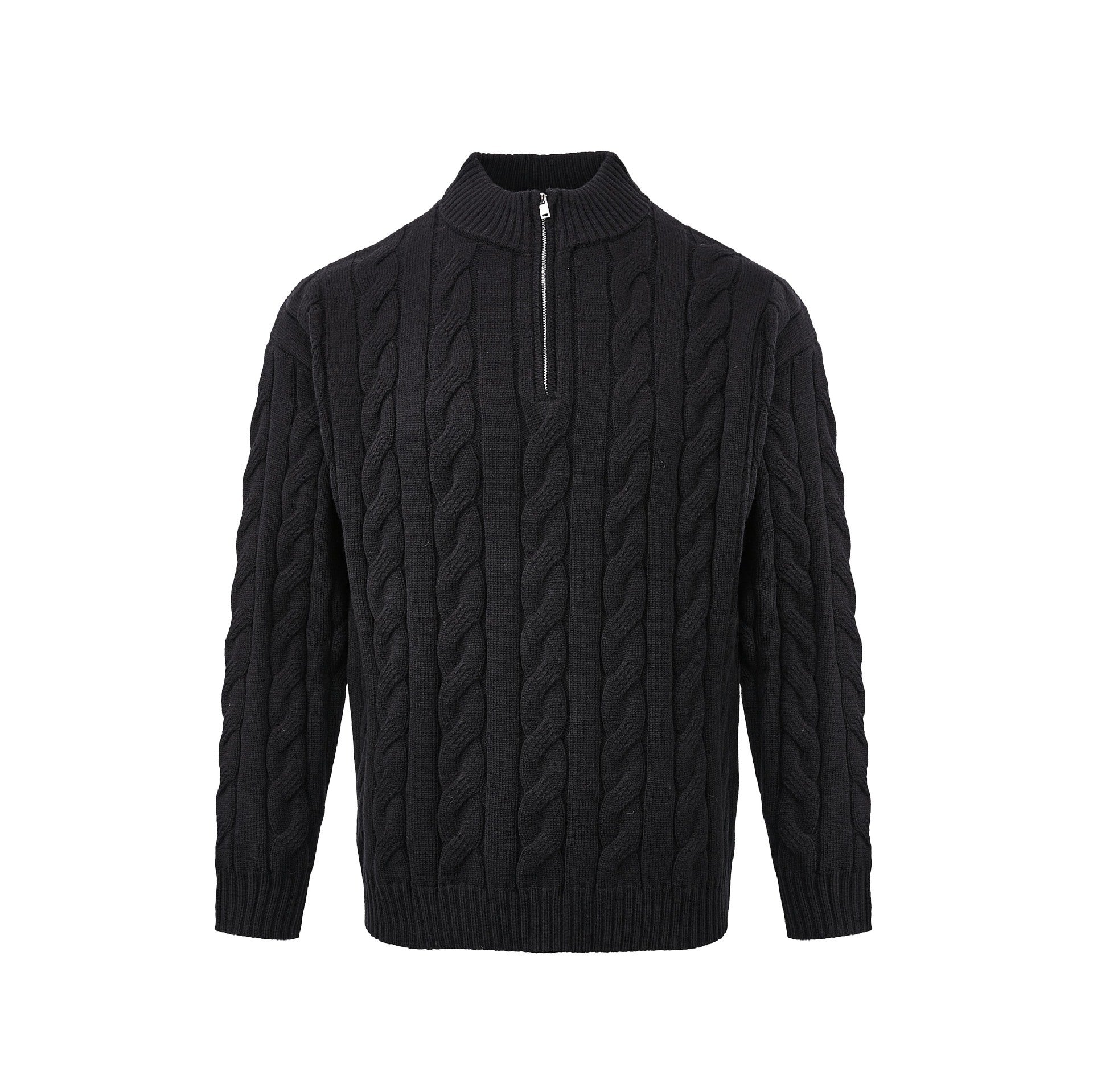 Pull torsadé homme à demi - zip – Élégance intemporelle et coupe luxe - Louis Alat