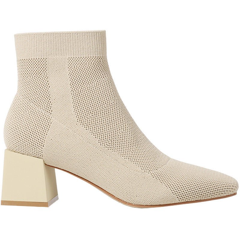 Bottines Chaussettes Noires – Talon Carré Élégance Minimaliste - Louis Alat