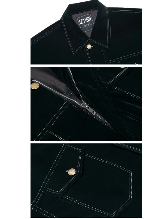 Veste Homme Velours Vert Foncé – Élégance Exclusive Style Hong Kong - Louis Alat