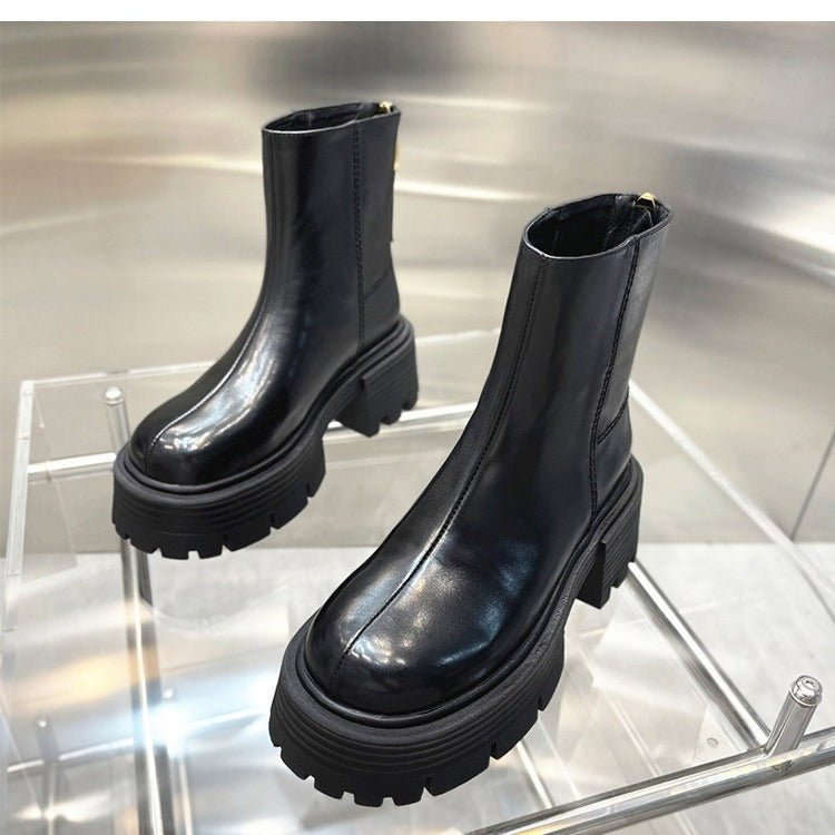 Bottines courtes femme “Midnight Luxe” – Talon épais & coupe chic - Louis Alat