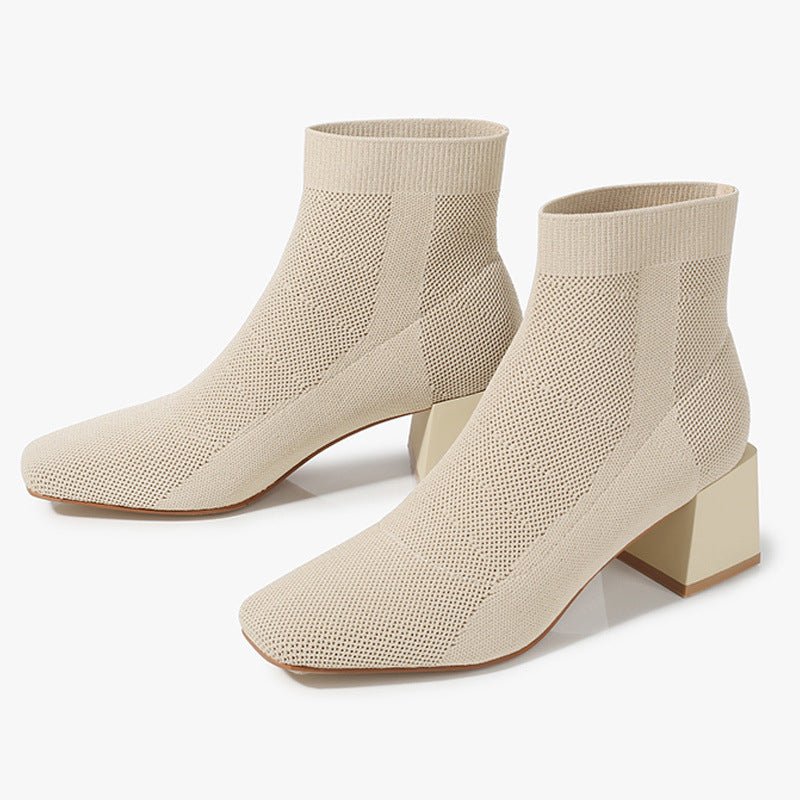 Bottines Chaussettes Noires – Talon Carré Élégance Minimaliste - Louis Alat