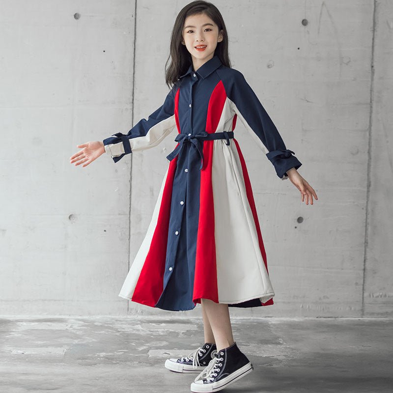 Robe Fille Grande Taille Style Coréen – Coton Doux à Panneaux Multicolores - Louis Alat