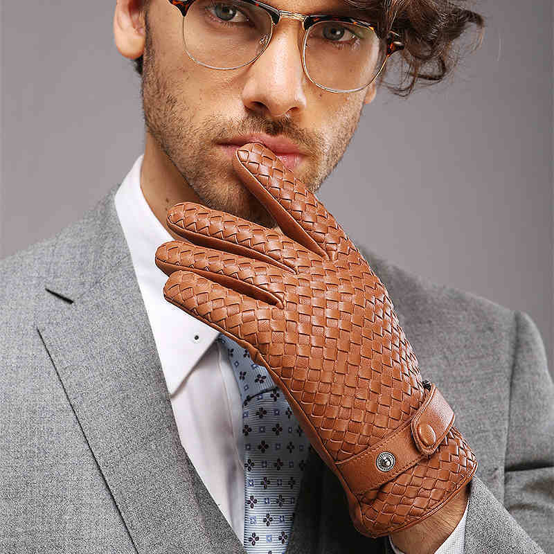 Gants en cuir tressé pour homme – Collection Luxe Automne & Hiver - Louis Alat