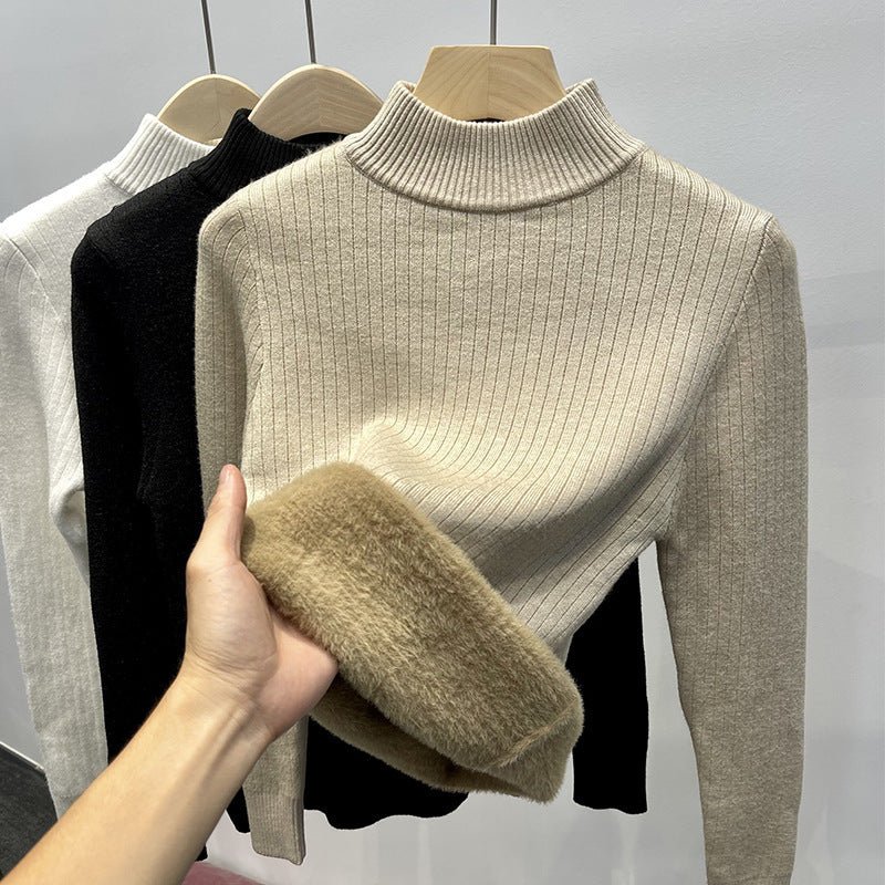 ❄️ Pull Hiver Femme Doublé Polaire – Base Thermique Élégante à Col Montant - Louis Alat