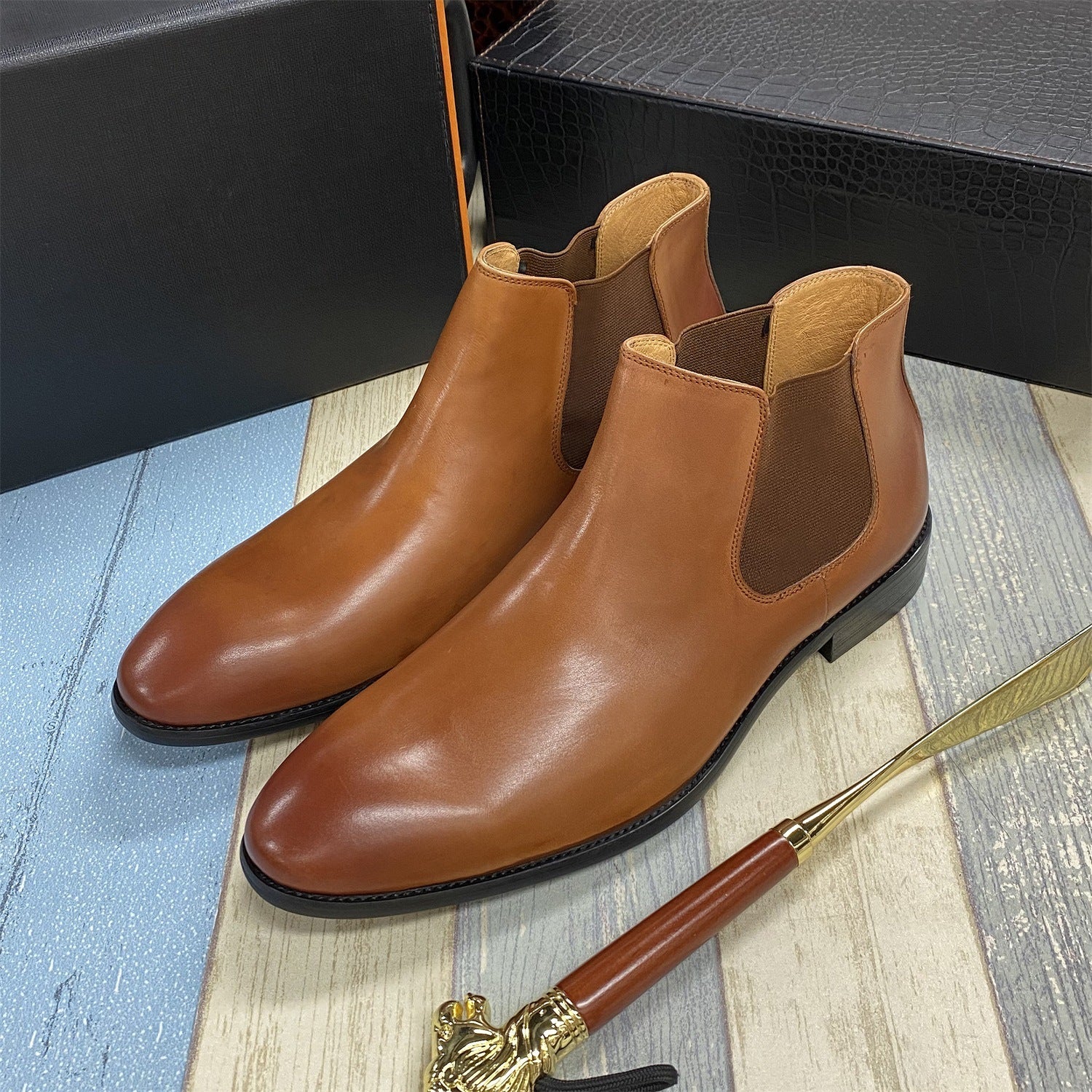 Bottines Homme en Cuir Véritable – Style Classique &amp; Élégance Décontractée - Louis Alat