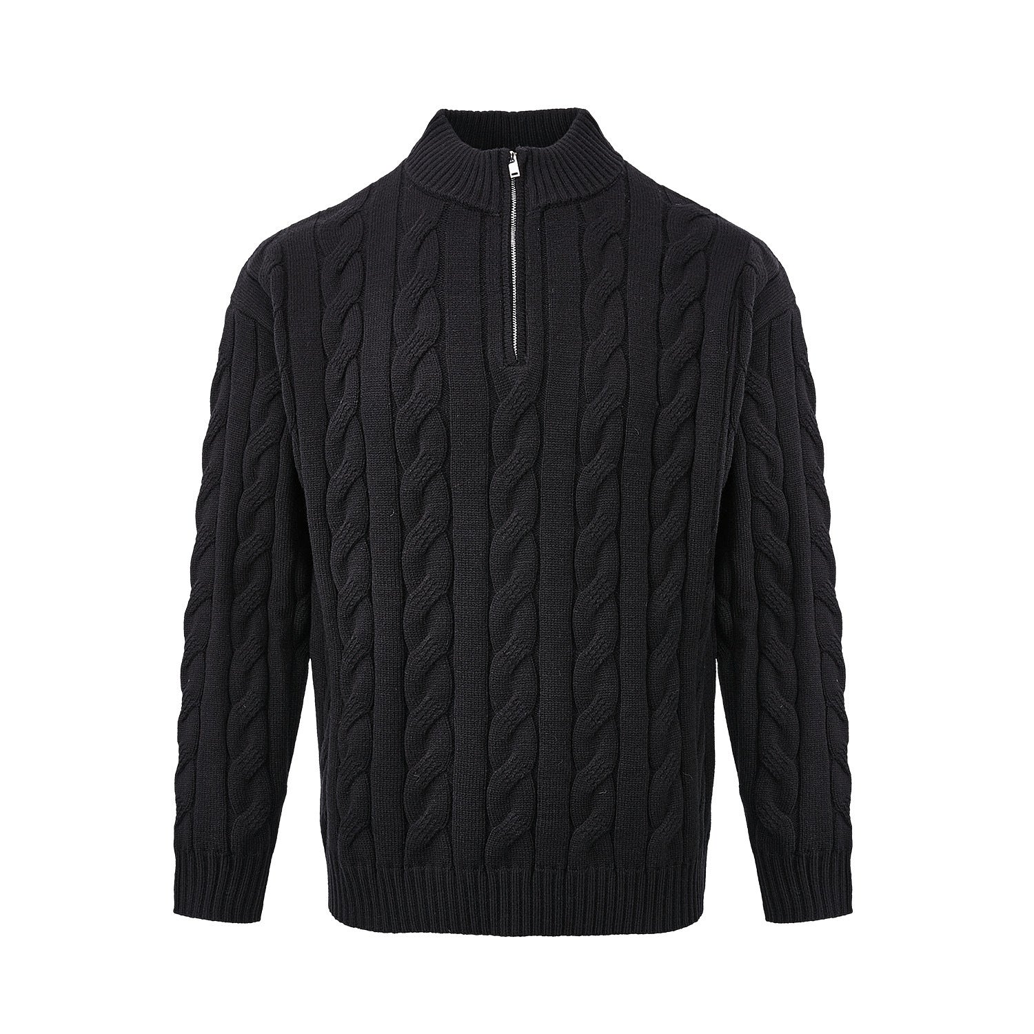 Pull torsadé homme à demi - zip – Élégance intemporelle et coupe luxe - Louis Alat