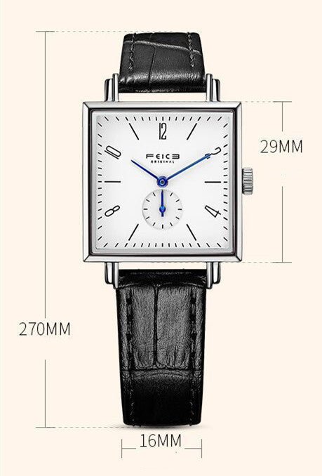 Montre Carrée Minimaliste Unisexe – Cuir Véritable & Mouvement Japonais - Louis Alat