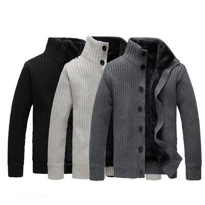 Veste Tricot Homme Hiver – Col Montant & Doublure Thermique - Louis Alat