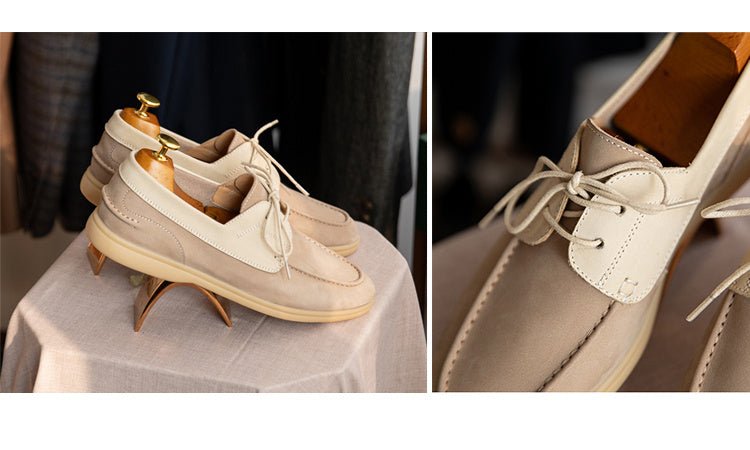 Chaussures bateau homme en daim vintage mercerisé | Élégance et confort luxe - Louis Alat