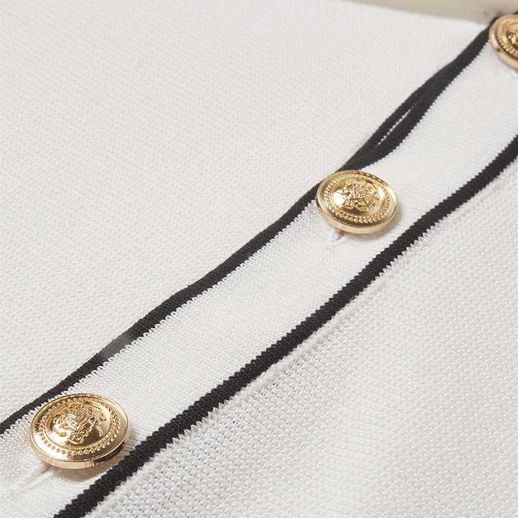 Cardigan simple à revers contrastés style Old Money - Louis Alat