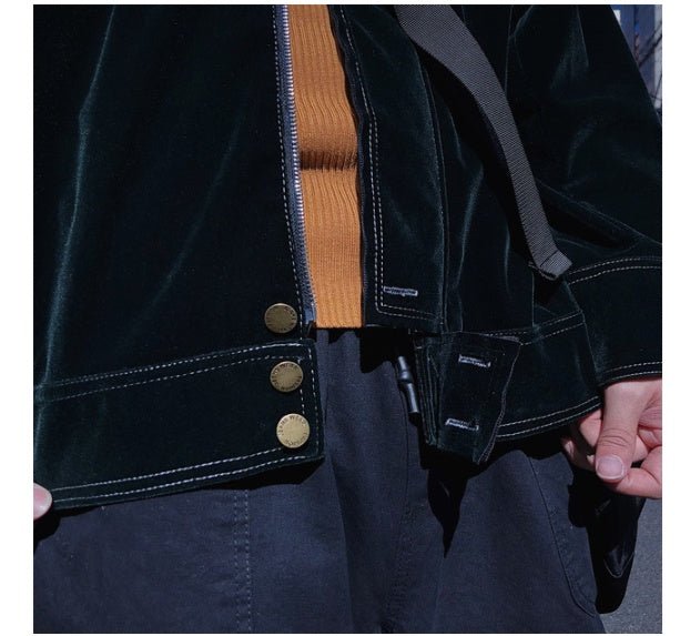 Veste Homme Velours Vert Foncé – Élégance Exclusive Style Hong Kong - Louis Alat