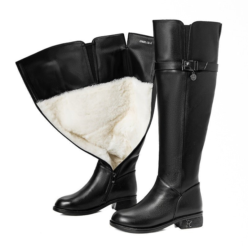 Bottes Hautes Femme « Royal Shearling » – Cuir Véritable & Doublure Laine Mérinos - Louis Alat