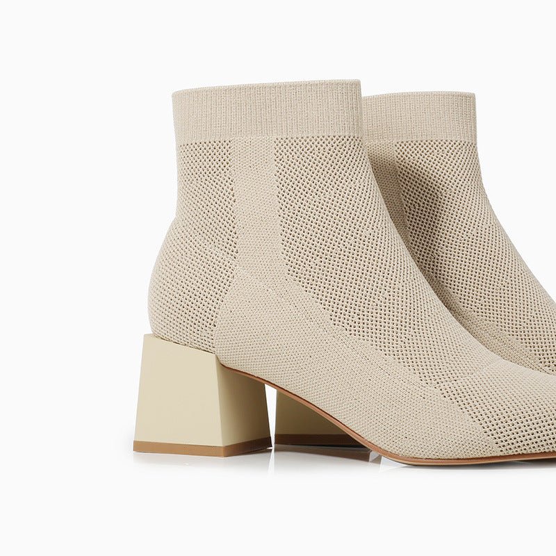 Bottines Chaussettes Noires – Talon Carré Élégance Minimaliste - Louis Alat
