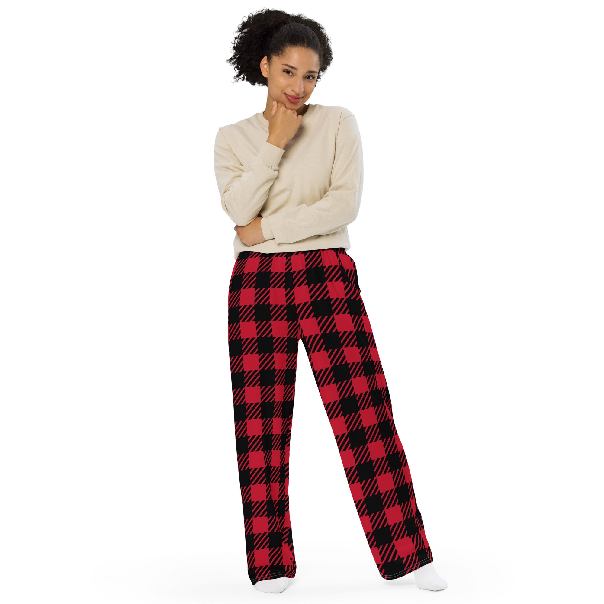 Pantalon Unisexe Plaid Rouge – Confort & Style Urbain - Louis Alat