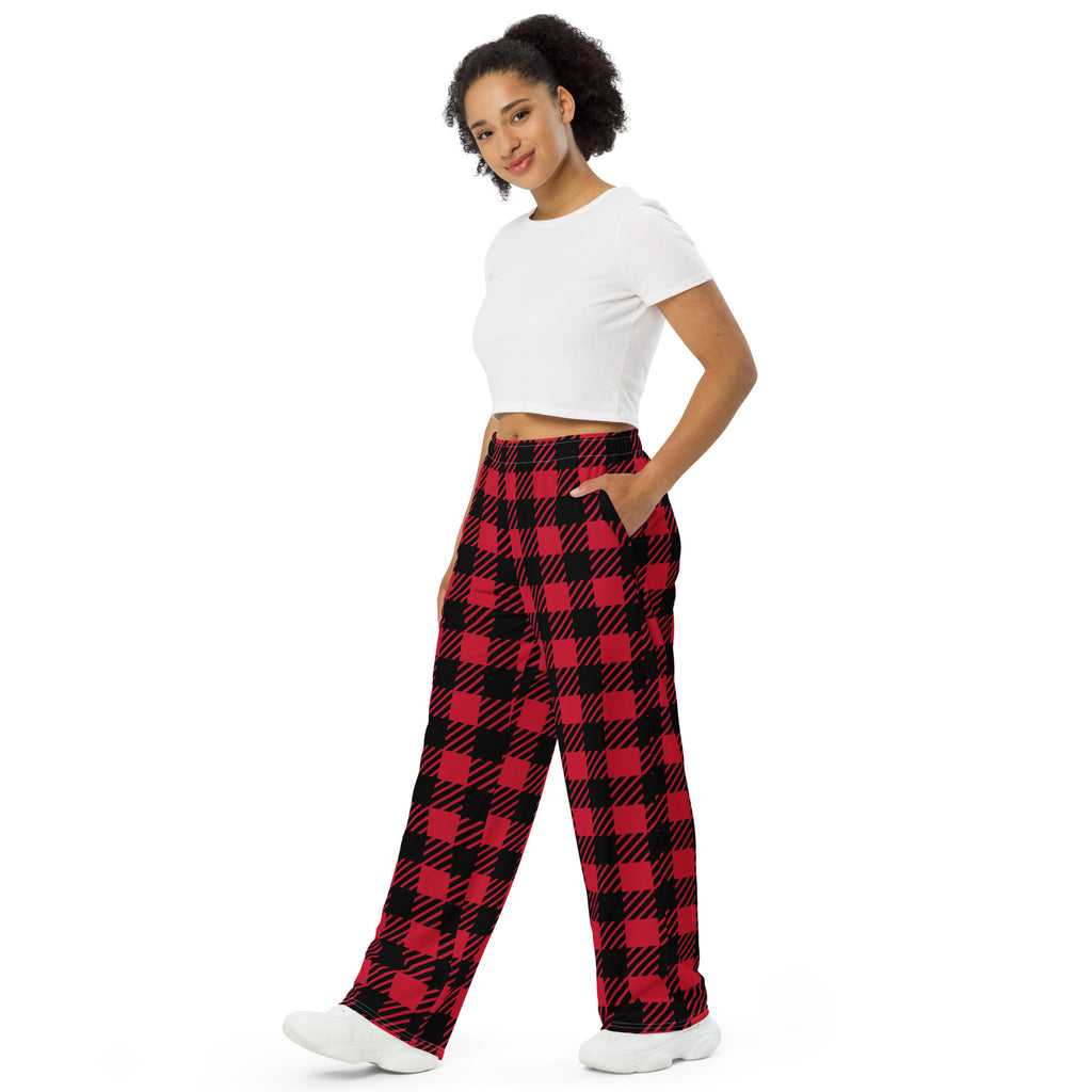 Pantalon Unisexe Plaid Rouge – Confort & Style Urbain - Louis Alat