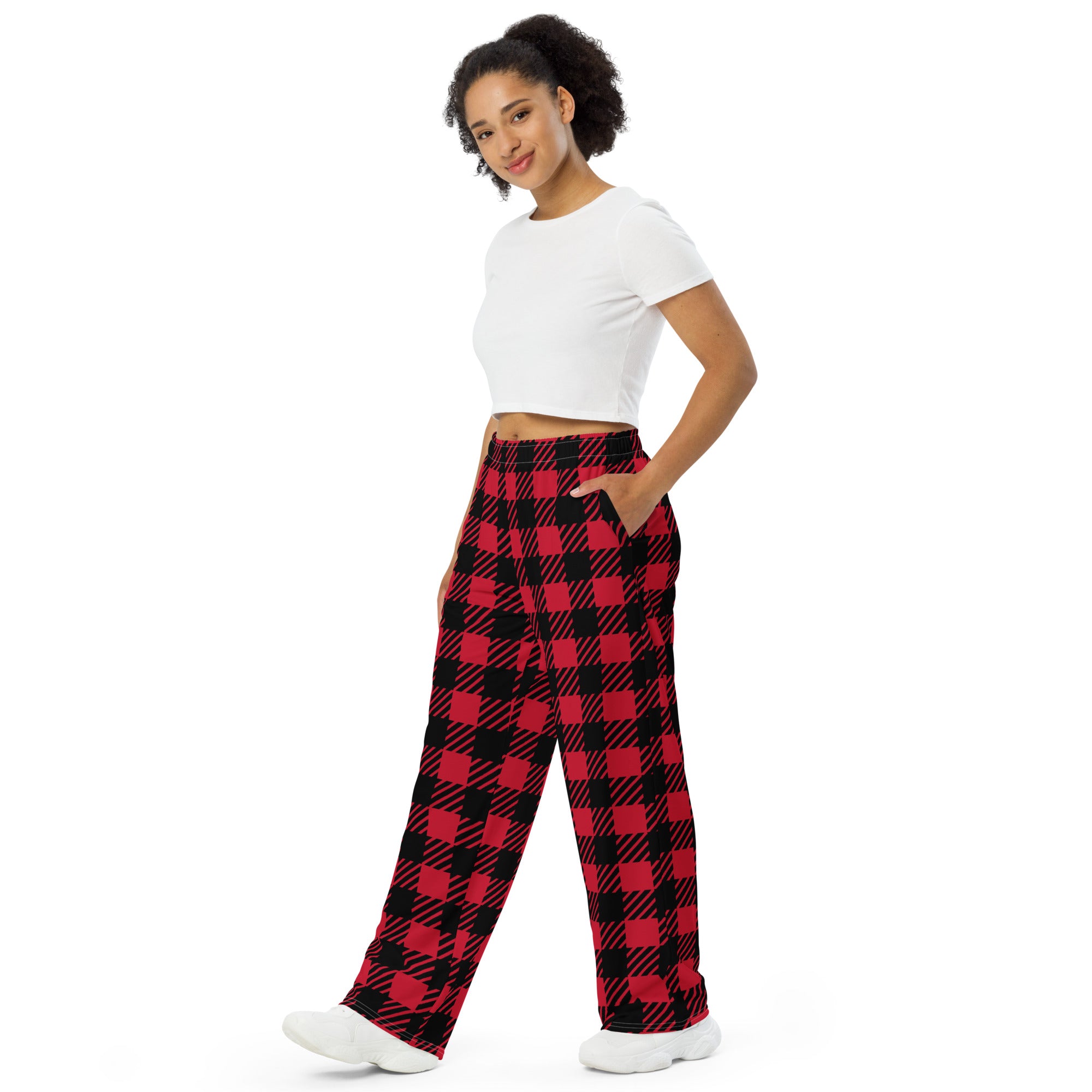Pantalon Unisexe Plaid Rouge – Confort & Style Urbain - Louis Alat