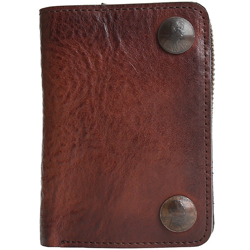 Portefeuille Homme en Cuir Véritable – Boutons Vintage & Finition Rétro - Louis Alat