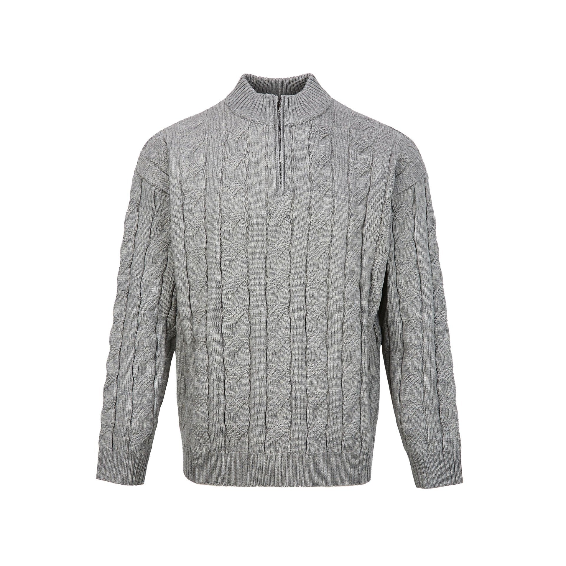 Pull torsadé homme à demi - zip – Élégance intemporelle et coupe luxe - Louis Alat