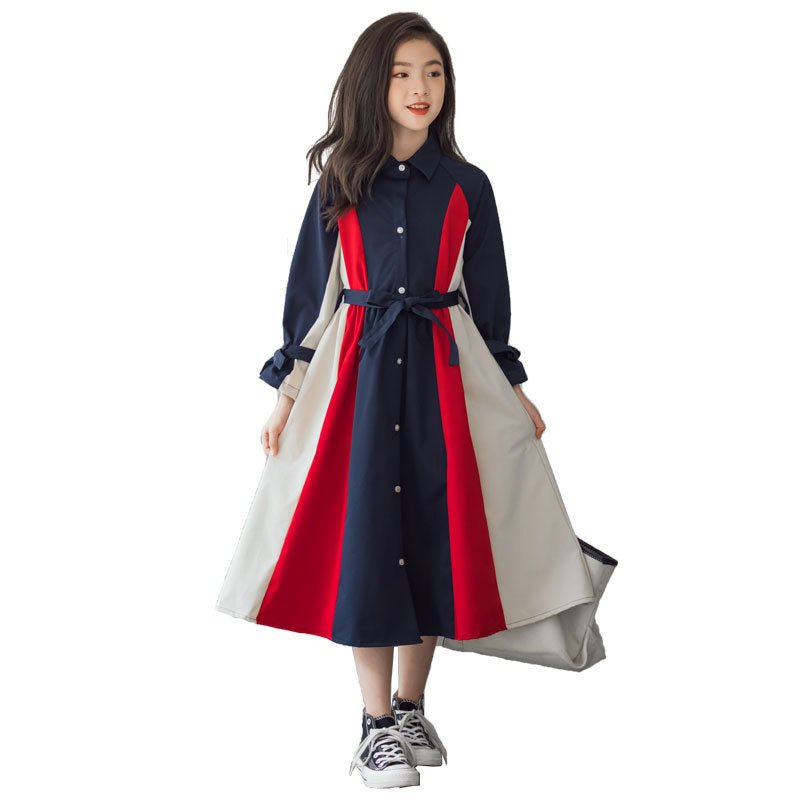 Robe Fille Grande Taille Style Coréen – Coton Doux à Panneaux Multicolores - Louis Alat