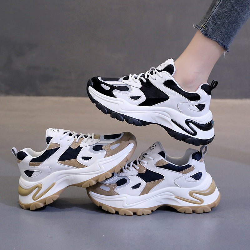 Trifle Retro Sneakers Casual – Sneakers à Couleur Assortie pour Étudiant (Noir, Kaki) - Louis Alat