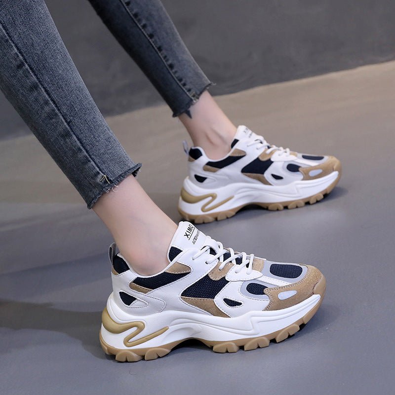 Trifle Retro Sneakers Casual – Sneakers à Couleur Assortie pour Étudiant (Noir, Kaki) - Louis Alat