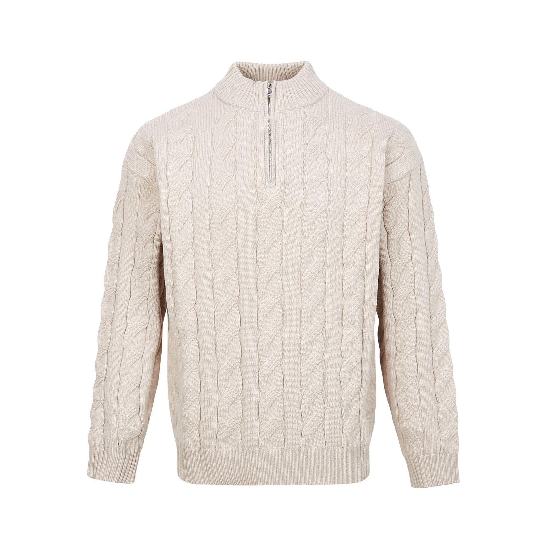 Pull torsadé homme à demi - zip – Élégance intemporelle et coupe luxe - Louis Alat