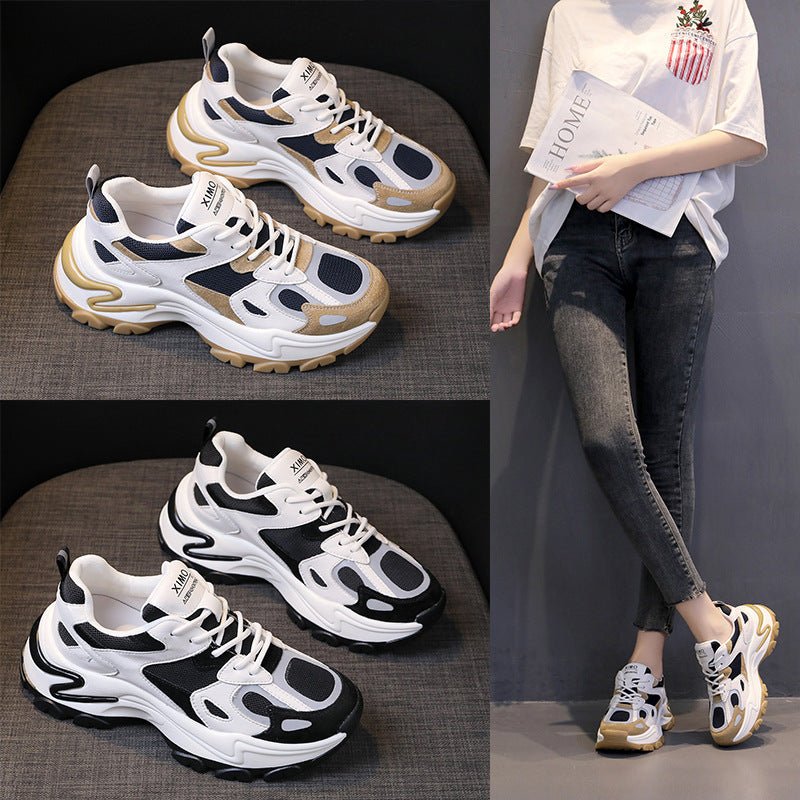 Trifle Retro Sneakers Casual – Sneakers à Couleur Assortie pour Étudiant (Noir, Kaki) - Louis Alat