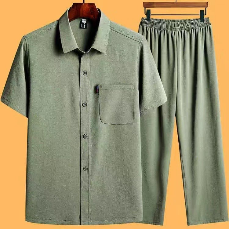 Ensemble Décontracté Homme – Chemise & Pantalon en Coton ICE Ultra Léger - Louis Alat