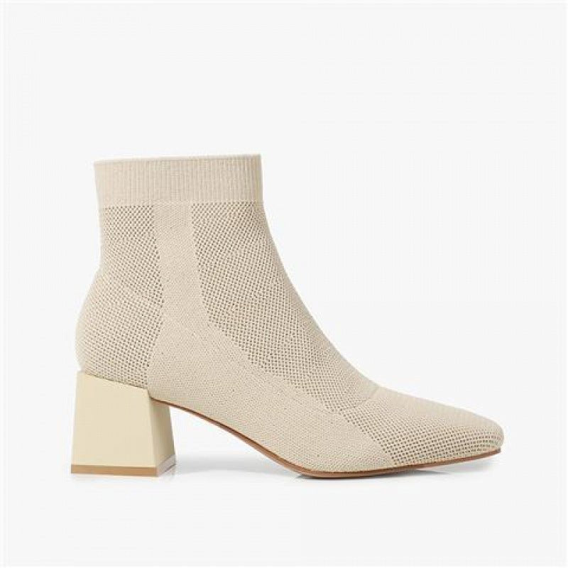 Bottines Chaussettes Noires – Talon Carré Élégance Minimaliste - Louis Alat