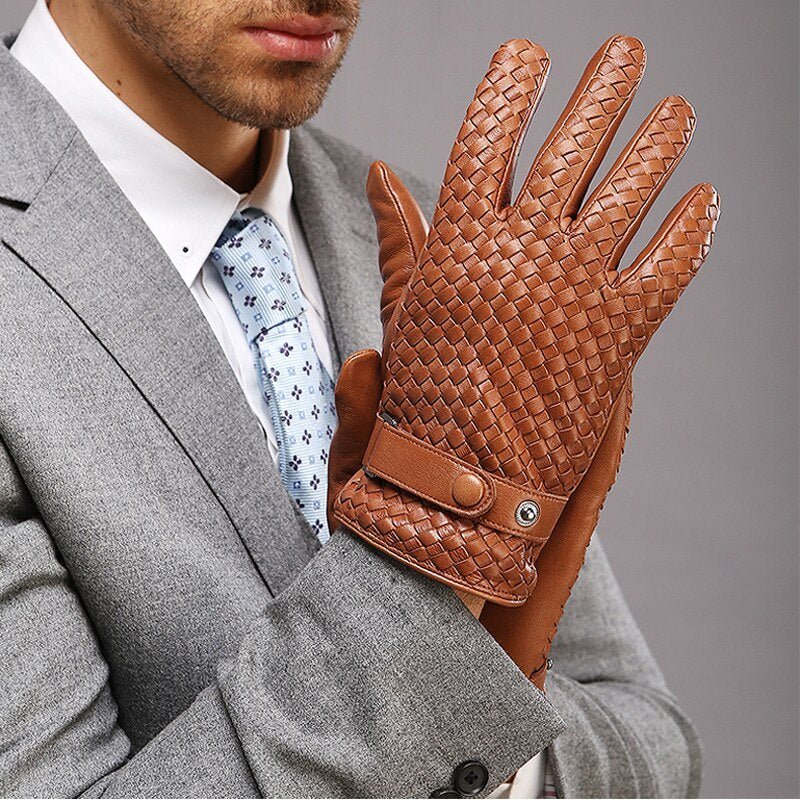Gants en cuir tressé pour homme – Collection Luxe Automne & Hiver - Louis Alat